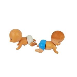 Vintage Tomy Cabbage Patch Kids & Kid-A-Longs Wind-Up Crawling Baby 1983+77